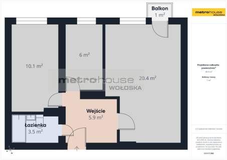 2 pokoje Metro Bródno 46 m Balkon komórka