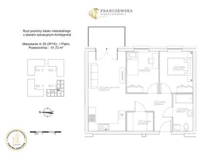 3-pokojowe mieszkanie z balkonem