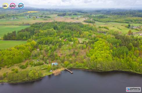 prywatny staw i las 200 m lini brzegowej