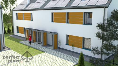 Dom szeregowy 75m2 ogródek klimatyzacja fotowolt.