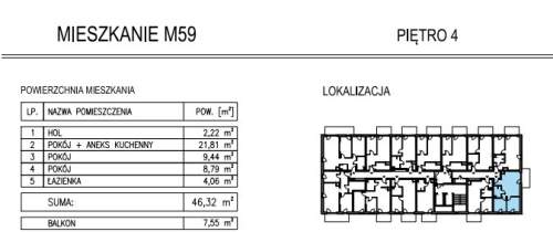 Nowe 3 pokoje 46,32 m2 Al. Solidarności