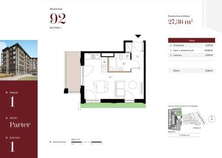 Nowe mieszkanie CENTRUM 27,36 m2