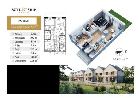 Nowe mieszkanie nad jeziorem w Sztumie - 73,3 m2