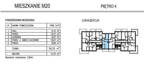 Nowe 3 pokoje 56,30 m2 Al. Solidarności