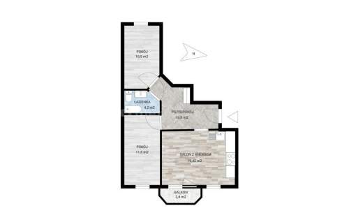 Mieszkanie na sprzedaż, 56,75 m2, Piaseczno