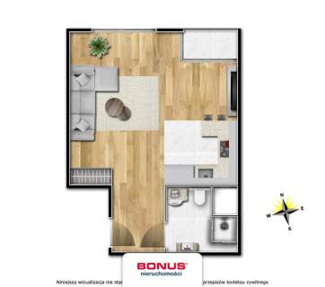 Mieszkanie na sprzedaż, 34,91 m2, Szczecin