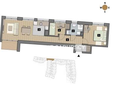 Dostępne mieszkania od 25m2 do 63m2.