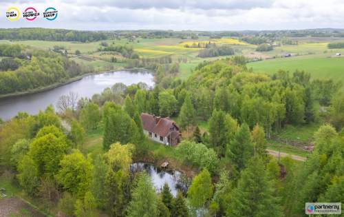 prywatny staw i las 200 m lini brzegowej