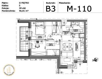 3 pokojowe mieszkanie 46,81 m2 okolice Dożynkowej