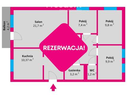 Mieszkanie 79,4 m2 Rzeszów ul. Monte Cassino