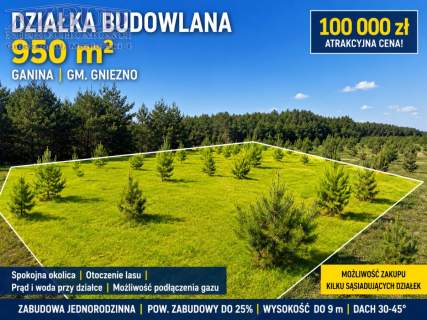 Działka na sprzedaż, 950 m2, Ganina