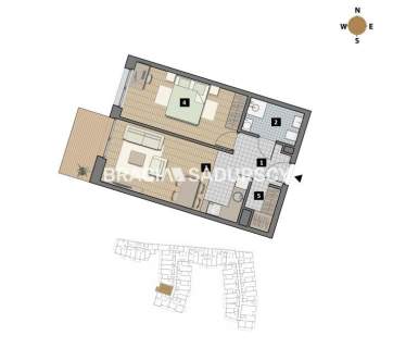 Dostępne mieszkania od 25m2 do 63m2.
