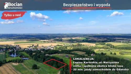 Duża działka pod rezydencję blisko lasu Łapino 