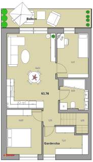 3 pokoje 64m2 Duży balkon 10m2 Nowoczesne Mieszkanie Bez