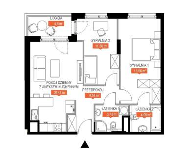 Apartament 64 m2 w osiedlu RYTM na Ursynowie