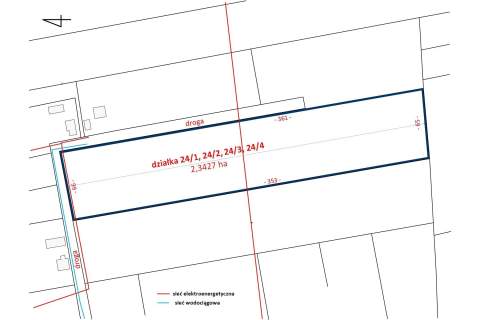 Grunt inwestycyjny 2,34 ha 3 km od S8 Grzmiąca
