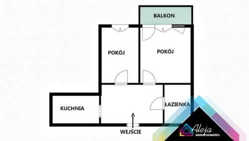 2 pokojowe mieszkanie na 2 piętrze.Północ B
