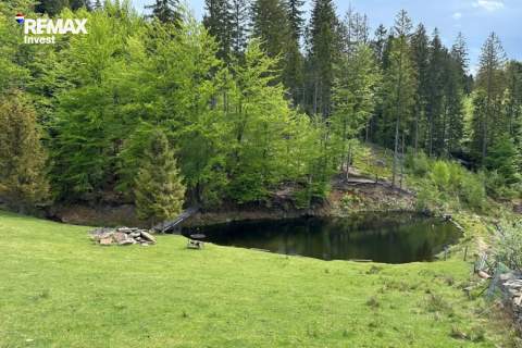 Istebna widokowa działka 6600 m z domem, stawem