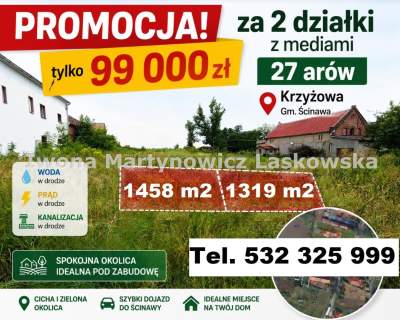 Działka budowlana Krzyżowa koło Ścinawy