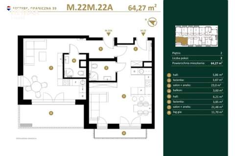 Duże mieszkanie z balkonem i loggią
