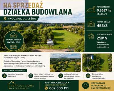 Piękna działka pod budowę domu - Skoczów, ul. Leśna