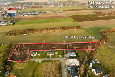 Działka inwestycyjna 8309 m z MPZP koło Wrocławia
