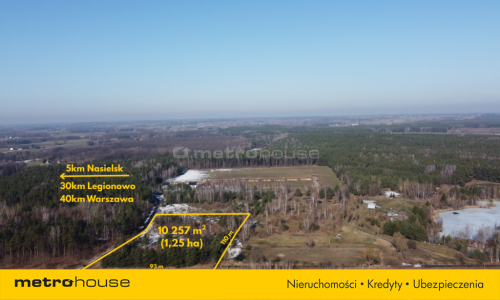 Duża działka niedaleko Nasielska 1,25ha