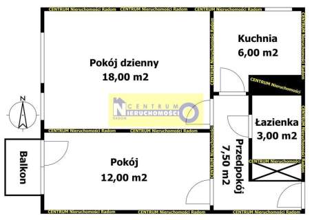 Centrum,ul.Słowackiego,M3, 46,50 m2, balkon, winda