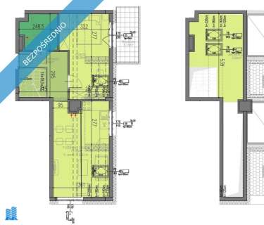 Wrocław, Oporów Przestronne 66 m po podłodze z antresolą gara