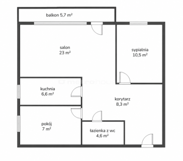 3 pokoje 60 m Binków Duża loggia
