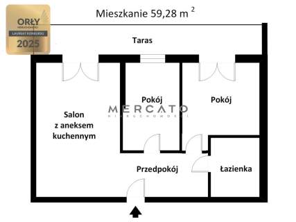 3 pokojowe o pow. 59,28 m2, ul. Pirenejska.