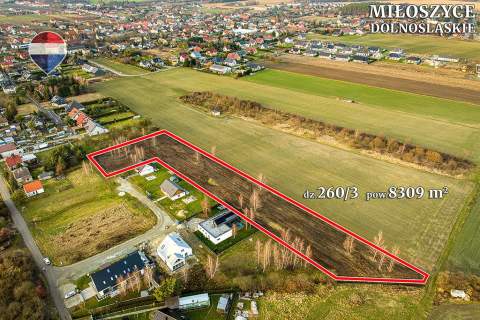 Działka inwestycyjna 8309 m z MPZP koło Wrocławia