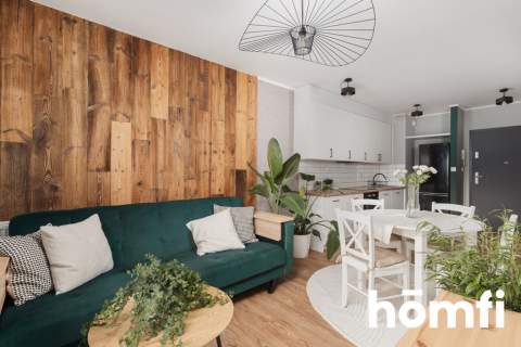 Nowoczesne mieszkanie balkon widok na zieleń