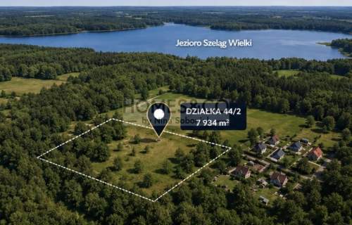 Duża działka 7 934 m2 w Plichcie, gm. Łukta