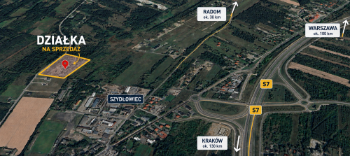 DZIAŁKA INWESTYCYJNA 1,6 HA PRZY TRASIE S7 SZYDŁOWIEC