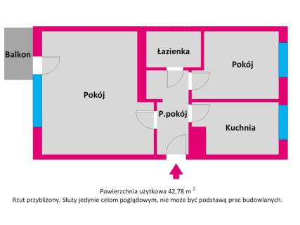 Mieszkanie 2 pokojowe, 10 minut pieszo od SKM 