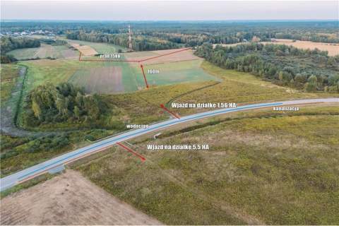 Działka przemysłowa 1,56 HA Podborze Mielec