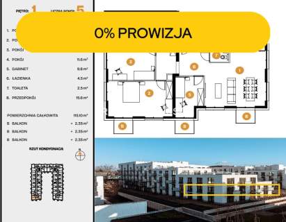 115m2 Apartament 5 pok/3 balkony Bronowice