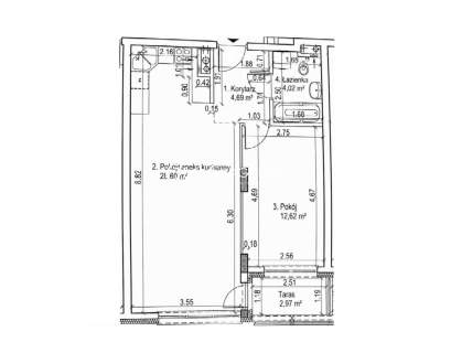 2 pokoje taras 50 m2 2018 r.
