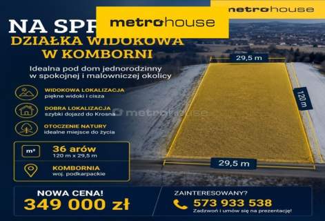 Działka budowlana z widokami na pasma górskie
