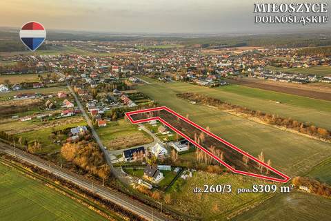 Działka inwestycyjna 8309 m z MPZP koło Wrocławia