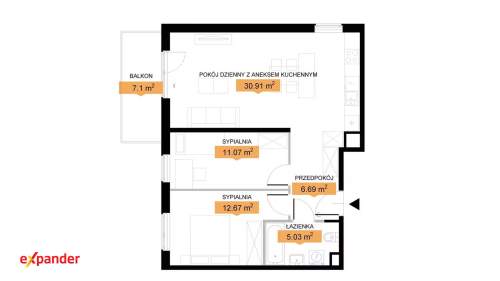 3 pokoje Duży balkon na zachód Łódź Widzew