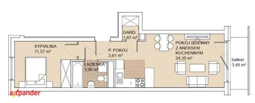 GOTOWE do odbioru 2 pokoje 44mkw / Balkon
