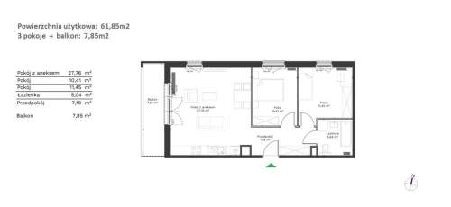 3 pokoje balkon garaż ok. Bonarki