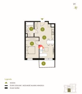 2 POKOJE -44,9M2 NOWY APARTAMENT FLISY