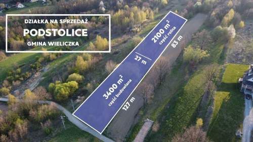 Działka 5500 m PODSTOLICE Gmina Wieliczka