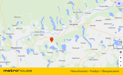 Działka z WZ przy lesie Ławica k. Sierakowa