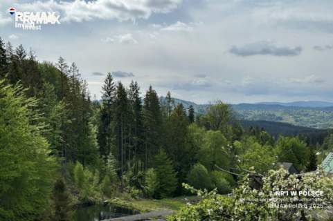 Istebna widokowa działka 6600 m z domem, stawem