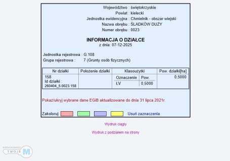 Działki rolne z lasem w Śladkowie Dużym