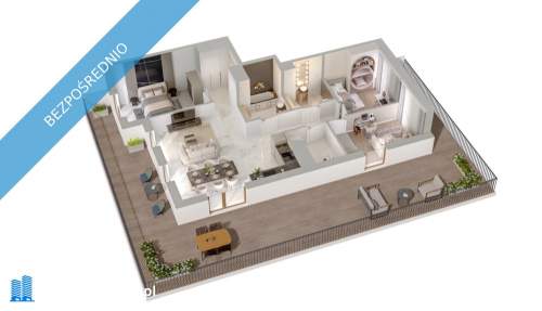 4 pokoje z tarasem 77,96 m Apartament PULSO Dębica bez prowizji